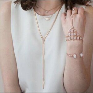 KENDRA SCOTT STARLA LONG Y NECKLACE IRIDESCENT DRUSY STONE